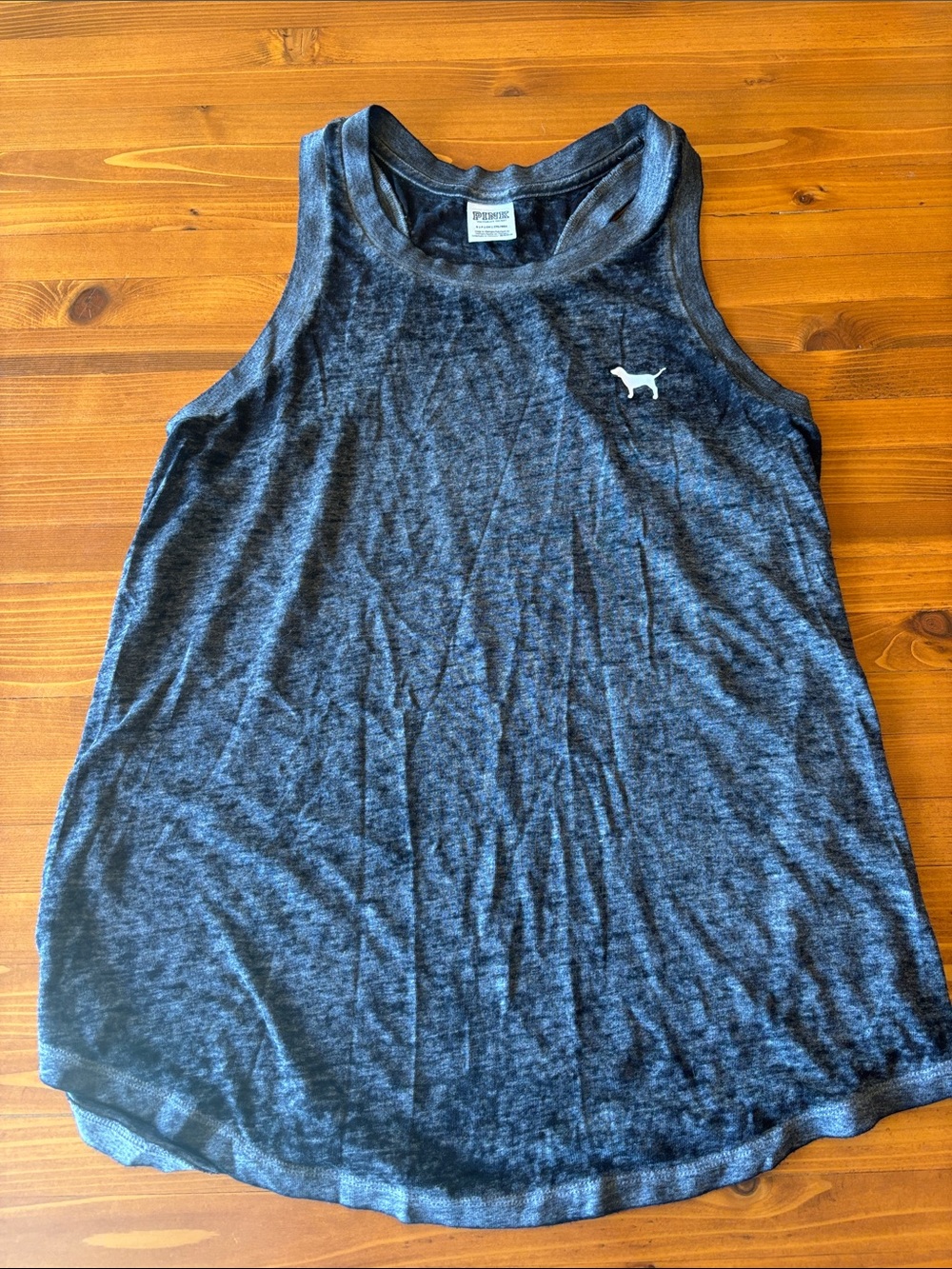 PINK Victoria's Secret Racerback Tank with Dog Logo in black